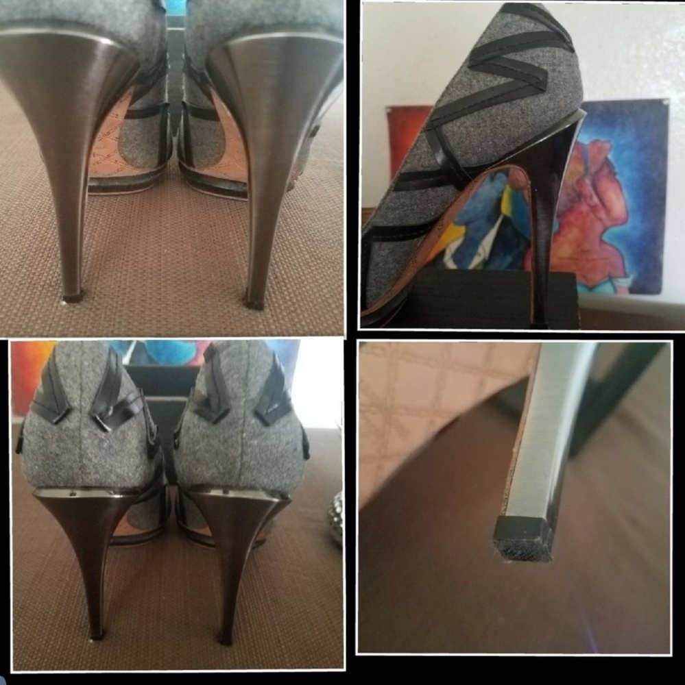 L.A.M.B GRAY HEELS SIZE 7.5 - Picture 3 of 8